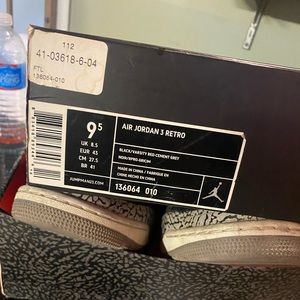 Jordan Black Cement 3 USED